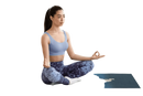 Bodynova Yoga on Art Matte Cloud Flower, blaue Yogamatte mit Blumenmuster, rutschfest und langlebig für Yogaübungen.