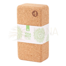 Natürlicher bodynova korkziegel yoga block in nachhaltigem design mit grünem mandala für stütz- und dehnübungen