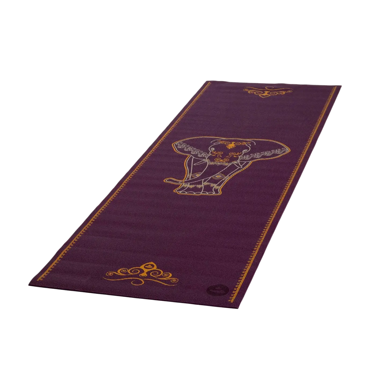 Bodynova Yogamatte BIG ELEPHANT in Lila mit goldbesticktem Muster, rutschfest und komfortabel für Yoga-Übungen