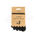 Schwarze yogasocken pilatessocken mit vollem zehenbereich und texturiertem non slip grip aus myga eco material