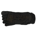 Schwarze yogasocken pilatessocken myga eco mit vollen zehen und rutschfesten non-slip grip punkten auf der sohle