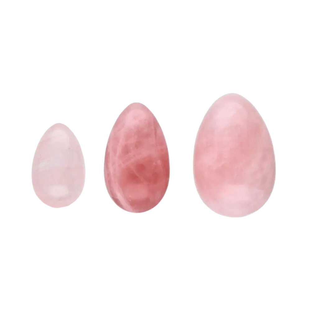 Yoni-Eier Set aus Rosenquarz von Vives de la Cortada S.L, Kristall-Set für Beckenboden, Achtsamkeit und weibliche Selbstfürsorge