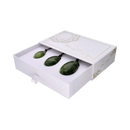 Vives de la Cortada SCP Yoni Jade-Eierpaket mit Loch und Schnur, drei glatte Jade-Eier für Yoniei-Anwendungen, auf weißem Hintergrund