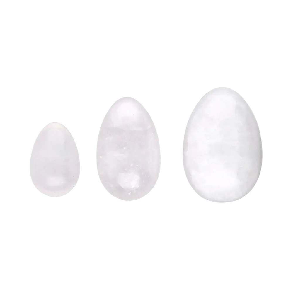Yoni White Quartz Eierpackung von Yoniei, für Energie und Beckenbodentraining, aus weißem Quarz, von Vives de la Cortada S.L