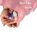 Yoni White Quartz Eierpackung von Yoniei, für Energie- und Beckenbodentraining, aus weißem Quarz, mit mehreren Eiern.