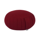 Ein plushes tiefrotes zafu eco meditationskissen aus dinkel mit feiner vertikalnaht im mana shop