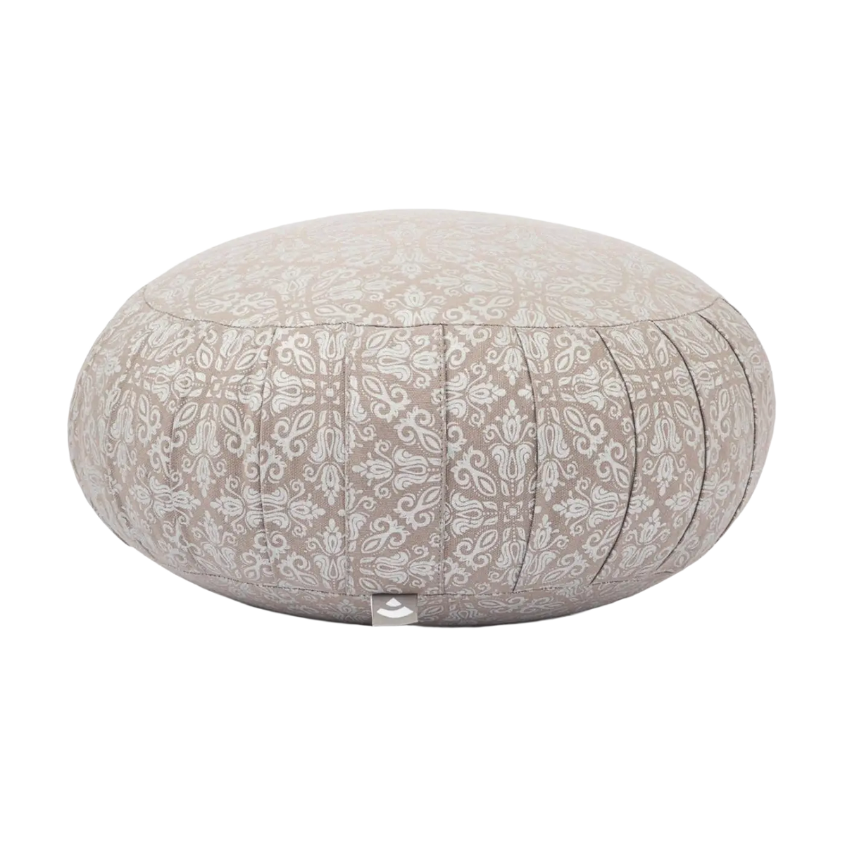 Rundes Meditationskissen Bodynova Maharaja Collection "Raja" in Taupe und Silber, bequemes Sitzkissen für Meditation und Entspannung