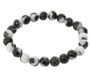 Zebra-Jaspis USA 8mm Schmuck-Armband mit schwarzen und weißen Marmorperlen von Green Tree Candle