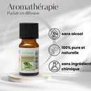 Zen'Arôme Ravintsara ätherisches Öl in 10 ml Flasche, natürliches ätherisches Öl mit grünen Blättern und Tropfen.
