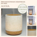 Zen'Arôme Alesia Leinen Duftlampe mit Leinwandoberfläche und Aromadiffuser für angenehme Raumdüfte, stilvolles Design