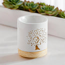 Zen'Arome Duftlampe mit Lebensbaum-Design und Duftwachs, elegante Aromalampe für angenehme Raumdüfte.
