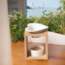 Zen'Arome Duftlampe aus Keramik und Bambus, Kerzenhalter für Duftwachs und Aromalicht, elegante Aromalampe mit stilvollem Design