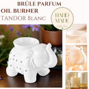 Zen'Arome Duftlampe aus weißer Keramik mit Wachswärmer für Duftwachse und Aromatherapie, stilvolle Aromalampe für Zuhause