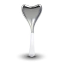 Zen'Arôme Edelstahl-GesichtsguaSha-Massagegerät für Gesichtsmassage, glatte Oberfläche, ergonomisches Design, für eine entspannte Hautpflege.