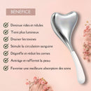 GesichtsguaSha-Massagegerät aus Edelstahl von Zen'Arôme, handliches Werkzeug für Gesichtsmassage und Hautpflege.