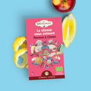 Zen'Arôme Bio-Kräutertee Wellness-Infusion mit Apfel und Zitrone, 16 Teebeutel, Nahaufnahme der Teeverpackung