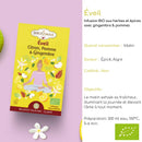 Zen'Arôme Bio Kräutertee mit Zitrone, Apfel und Ingwer, 16 Beutel, aromatischer Tee in Packung