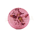 Rosa kreisförmiger dusch-badekugel mit getrockneten rosenblättern zen-duschdampfbäder sunshine bliss gelb
