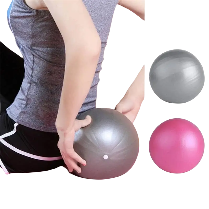 Zenarome Yoga- und Pilatesbälle in Rosa und Grau, 25 cm Durchmesser, für Yoga und Pilates Übungen.