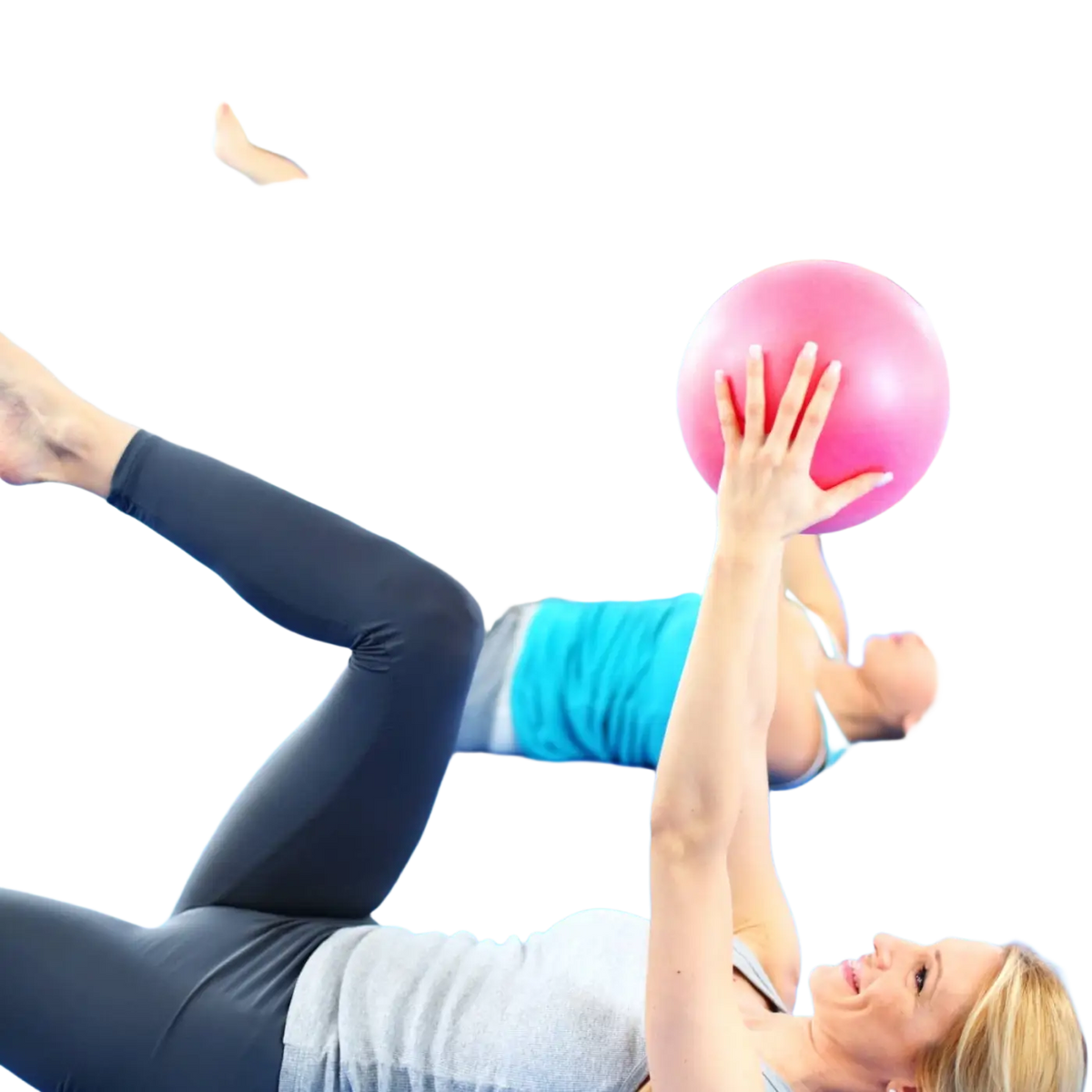 Zen'Arome Yoga- und Pilatesbälle in Rosa und Grau, 25 cm Durchmesser, auf weichem Untergrund, für Fitness und Dehnübungen