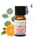 A 10ml amber glasflasche zen arome ätherische öl-synergie sensualität mit schwarzem kappe und lavendel, eukalyptus, orange label