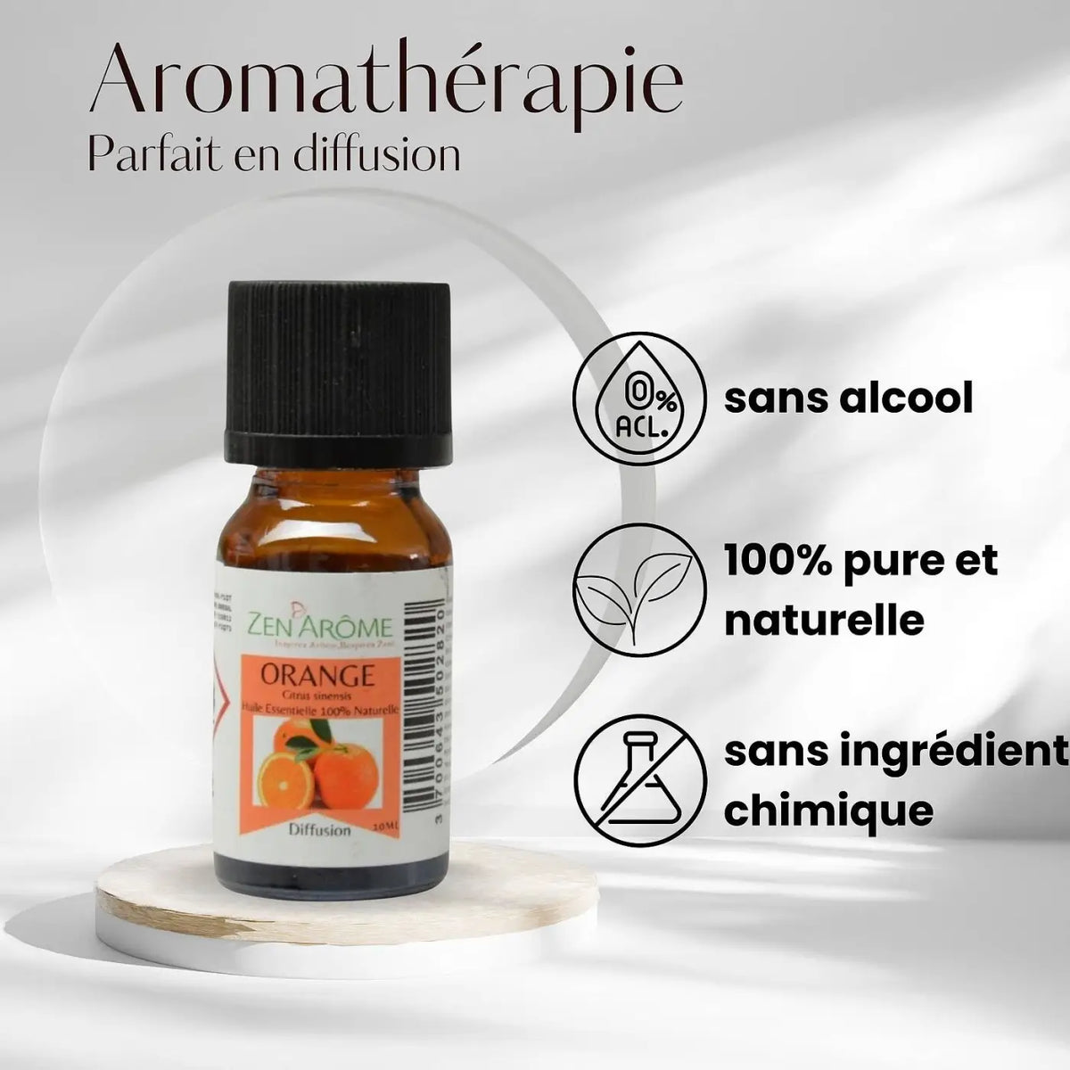 Ätherisches Süßorangenöl von Zen'Arôme in 10 ml Flasche, natürliches ätherisches Öl mit frischem Orangen-Duft.