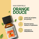 Kleine bernsteinfarbene glassflasche zen arome süßorangenöl 10 ml mit schwarzem verschluss für kaltdiffusion und kaltpressung
