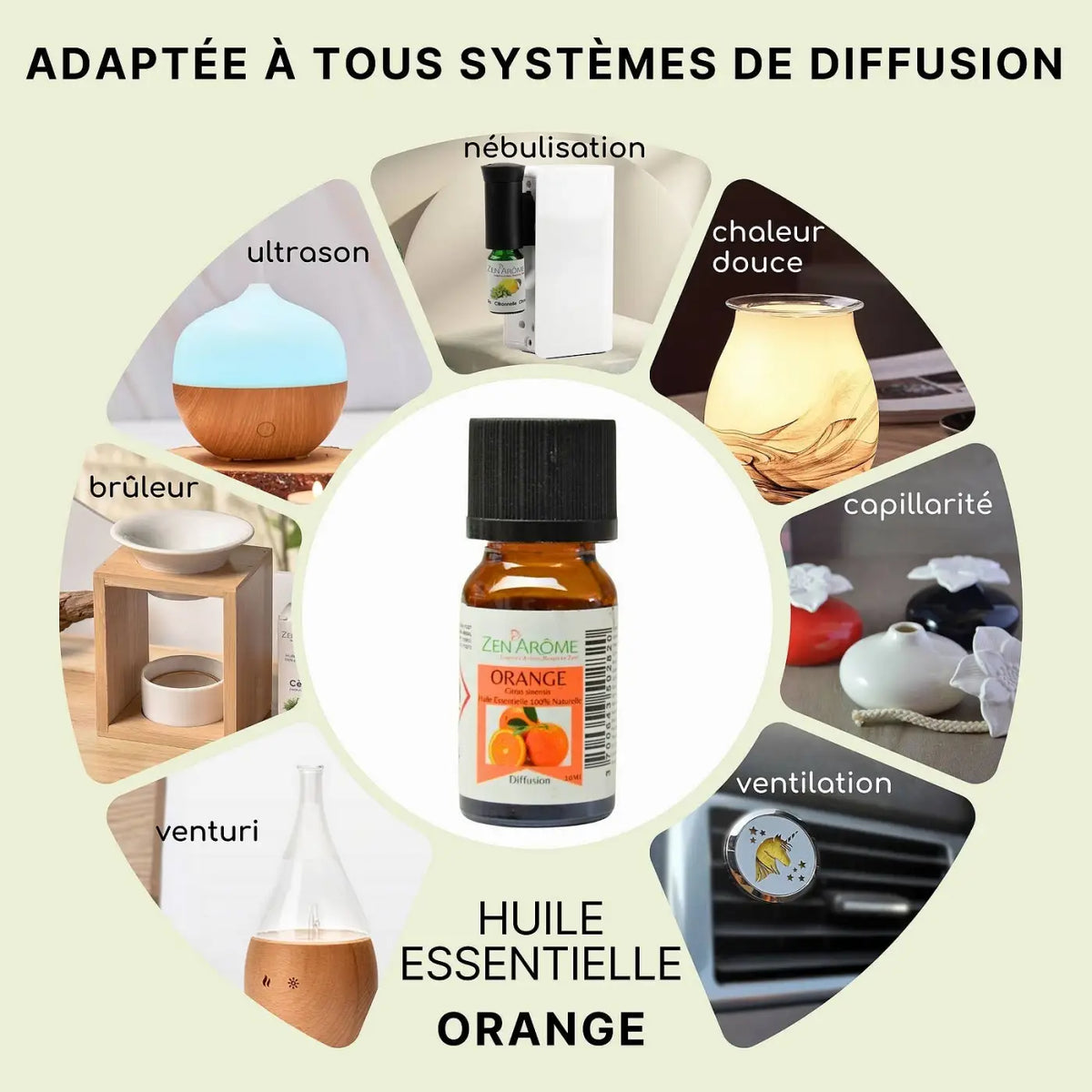 Ätherisches Süßorangenöl von Zen'Arôme, natürliches ätherisches Öl in 10 ml Flasche, ideal für Aromatherapie und Wellness.