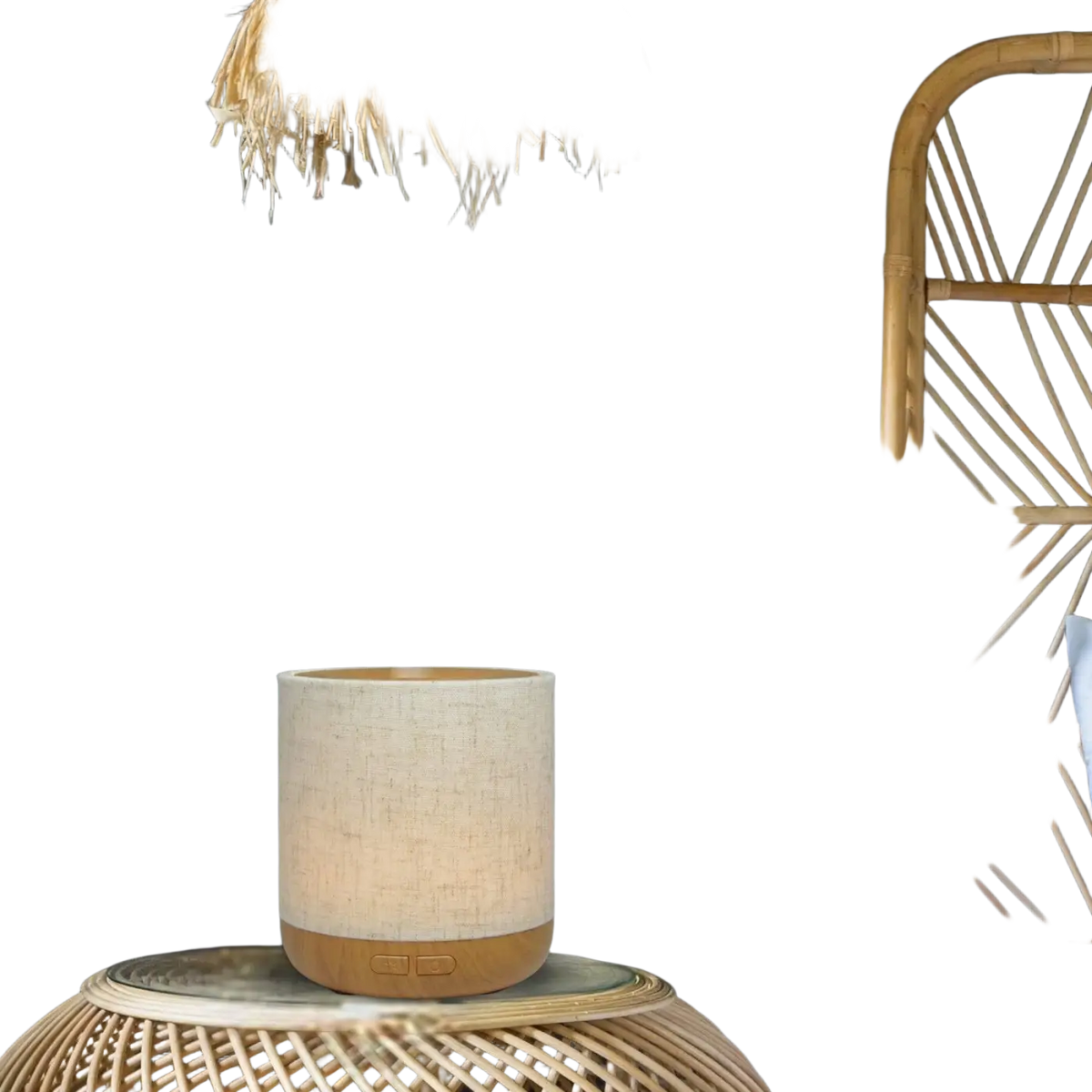Zen'Arôme Alesia Leinen Duftlampe auf Leinwand mit beigem Design, Aromadiffuser für angenehmen Raumduft.