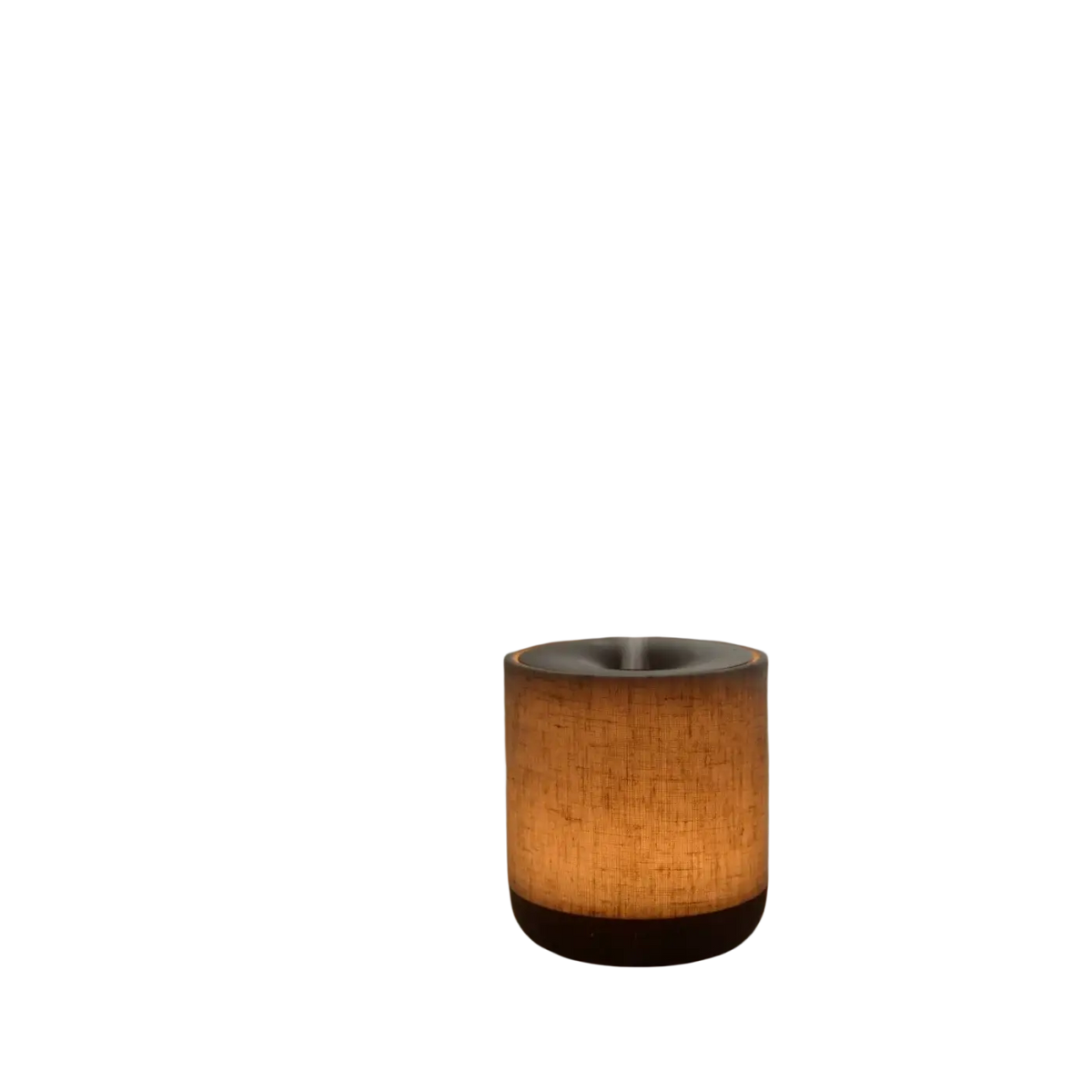 Aromadiffusor Zen'Arôme Alesia aus Leinenstoff und Leinwand, Duftlampe mit warmer Lichtquelle, stilvolles Design