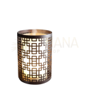 Zen’arome aroma diffuser mit fernbedienung bronzefarben zylindrisch mit geometrischem muster und warmem led licht tank ist leer