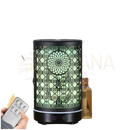 Schwarzer metalldiffusor mit traumfängerdesign und grünem licht zenarome aroma diffuser mit fernbedienung