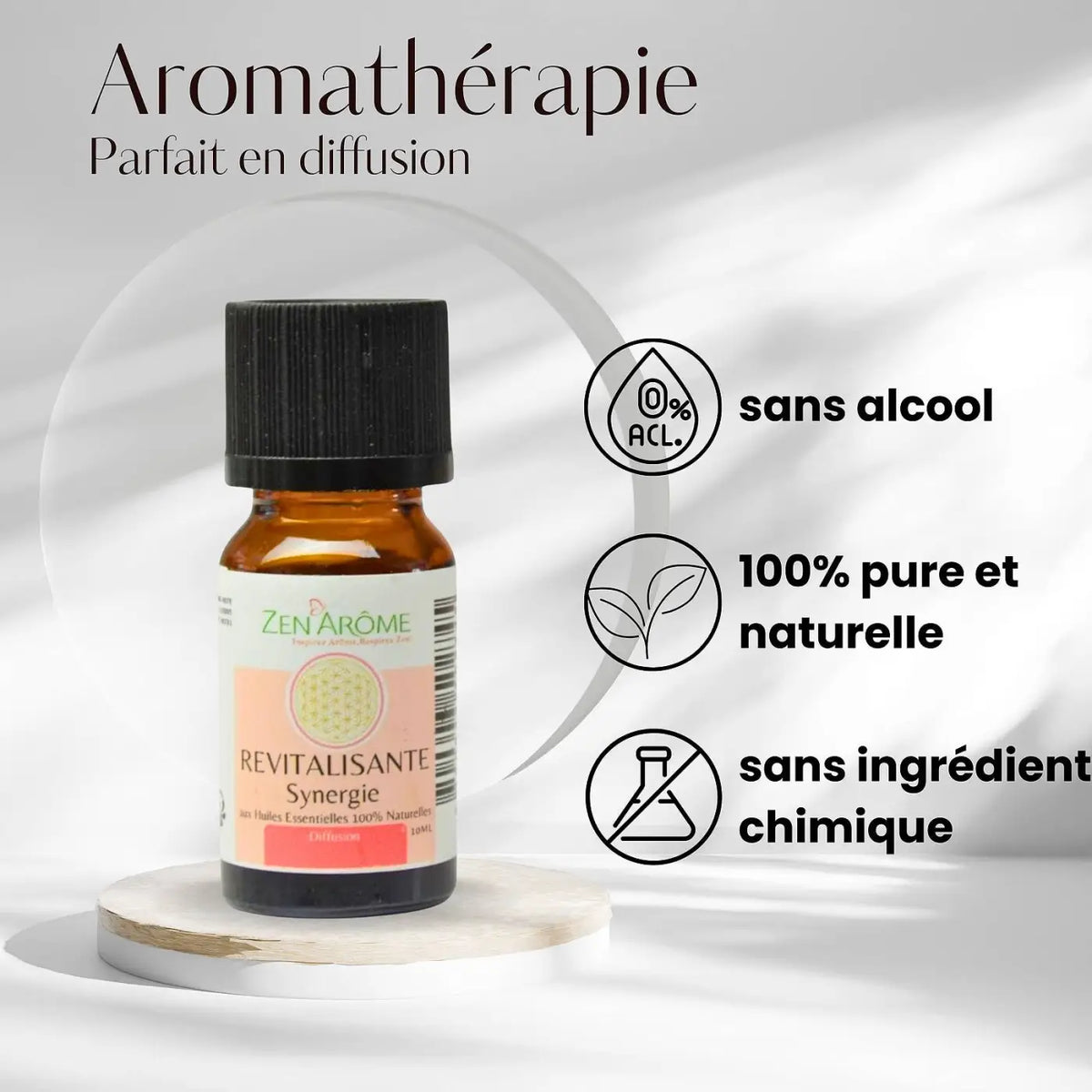 Ätherische Öl-Mischung von Zen'Arôme, belebend, 10 ml, kleine Flasche mit natürlichen ätherischen Ölen für Aromatherapie