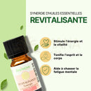 Kleine bernsteinfarbene glasflasche zen arome revitalisante synergie belebende ätherische öl-mischung für natürliche raumatmosphäre