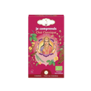 A vibrant pink box of zen’arome bio chai classic infusion featuring an illustration of a goddess with spices