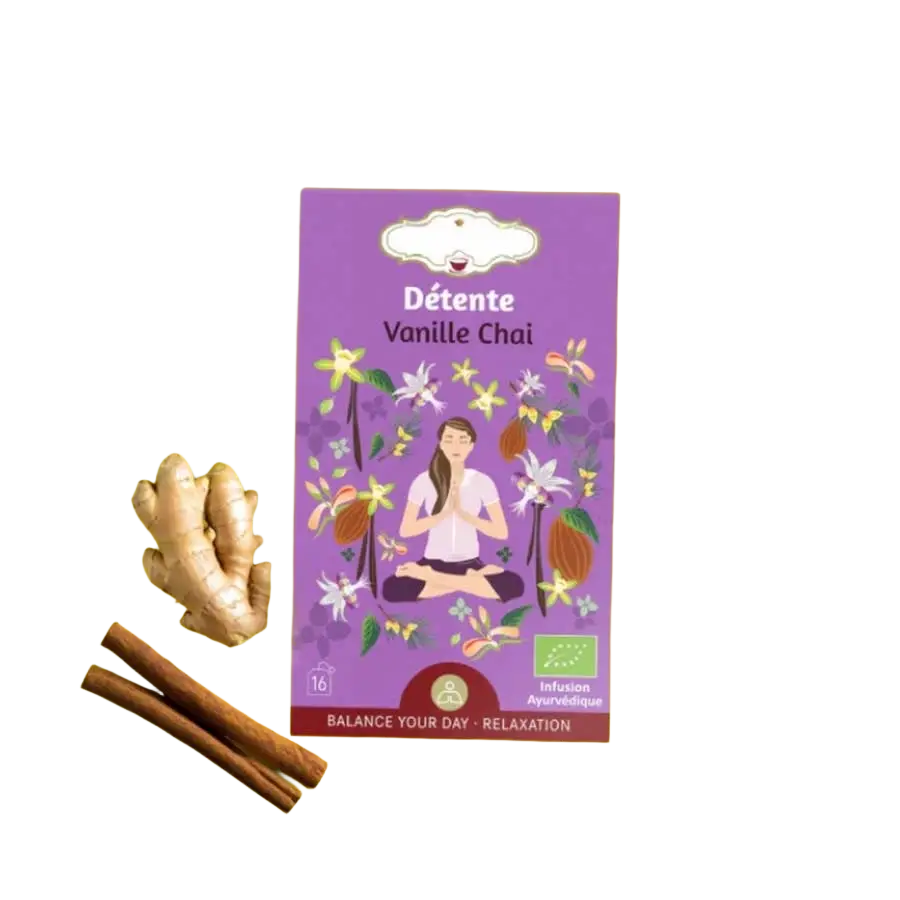 Bio-Kräutertee Zen'Arome mit Chai und Vanille, 16 Beutel, entspannende Kräuterinfusion im Teebeutel