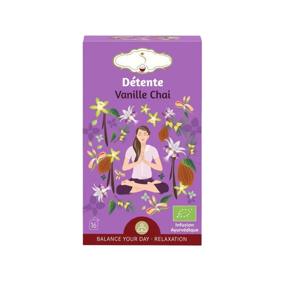 Bio-Kräutertee Zen'Arome mit Chai und Vanille, 16 Beutel, entspannende Infusionen in einer Verpackung