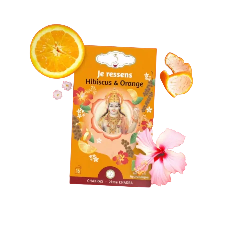 Bio-Kräutertee-Infusion von Zen'Arome mit Hibiskus und Orange, 16 Beutel, frisch und aromatisch in einer Verpackung