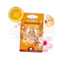 Orangefarbener bio-kräutertee zen’arome mit hibiskus orange motif und schwarzer pfeffer kräutertee-infusion packaging