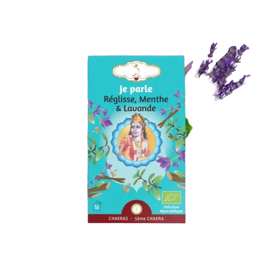 Bio-Kräutertee-Infusion Je Parle von Zen’Arome mit Minze und Süßholz, 16 Beutel, aromatischer Tee in Teebeutel.