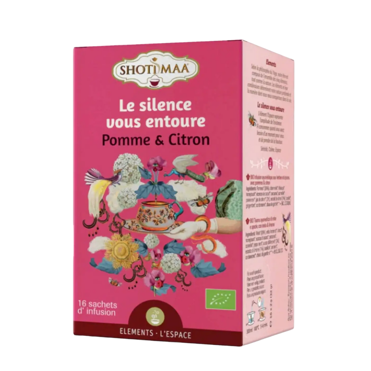 Bio-Kräutertee Wellness-Infusion von Zen'Arôme mit Apfel und Zitrone, 16 Teebeutel, fruchtiger Tee für Wohlbefinden.