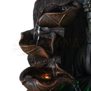 Bronze resin buddha-brunnen spiritualität mit wasserfall und leuchtender basis für zen-ambiente geschenkidee