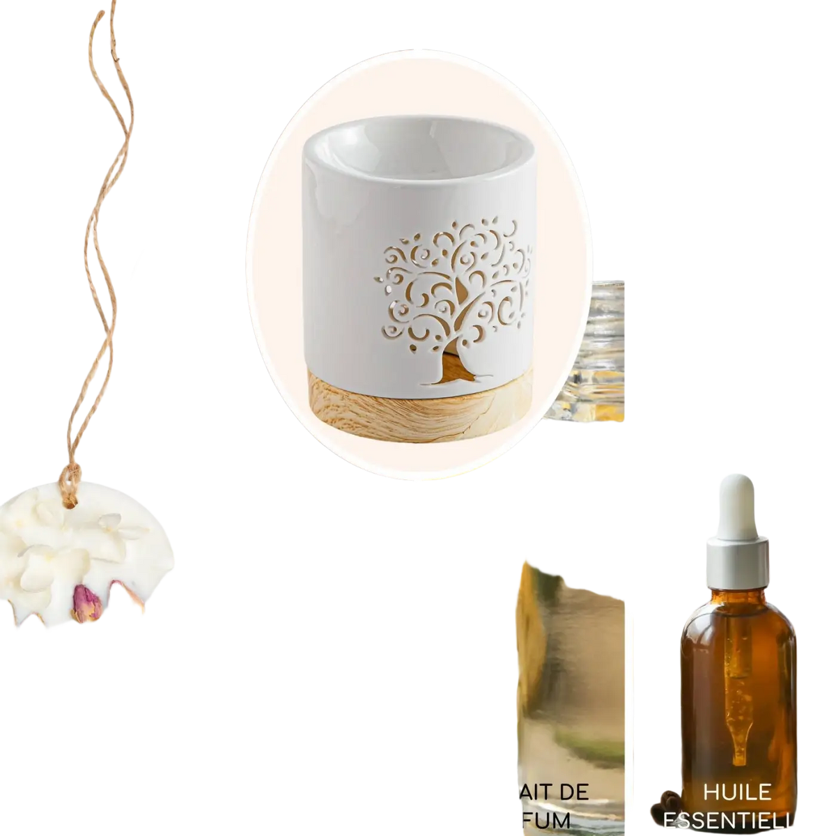 Zen'Arome Duftlampe mit Lebensbaum-Design und Duftwachs, elegante Aromalampe für angenehmen Raumduft, Céramy Life Tree.
