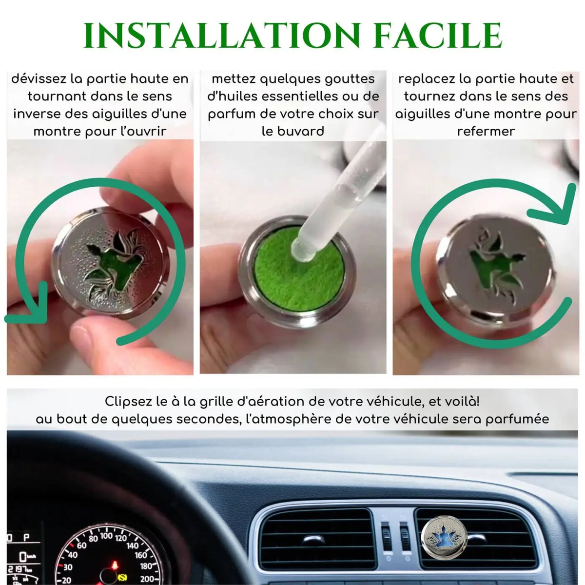 Zen'Arome Auto-Duftspender Clip'Arôme mit Traumfänger, dekorativer Diffusor für angenehmen Raumduft im Auto