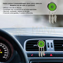 Grüner aromatherapie duftspender für auto mit lasergraviertem traumfänger motiv und silbernen edelstahl feder charms