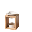 Zenarome weißer keramik herzförmiger duftwachsschmelzer mit bambuswürfel als kerzenhalter für scented wax mana shop