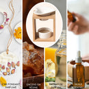 Zenarome duftwachsschmelzer mit weißem keramik vogel und hellem bambusrahmen für scented wax von mana shop