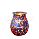 Blauer und oranger crackle glas elektrischer duftölbrenner und wachsschmelzer zenarome mit klarem glasdeckel mana shop