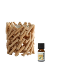Natürlicher driftwood wax burner mit gewebtem design und klarem glas im zenarome elektrischen wachsbrenner