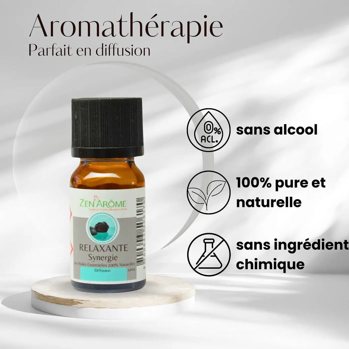Entspannende ätherische Ölmischung von Zen'Arôme in 10 ml für Diffusor, ideal für Aromatherapie und Relaxation.